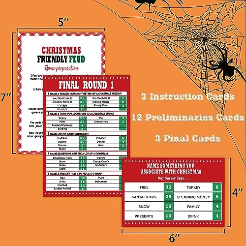 Christmas Friendly Feud Game,Christmas Party Games,Feud Game for Adults,Fall Ice Breaker Games,Classroom Activities Decoration,Christmas Party Supplies,Trivia Cards,S6