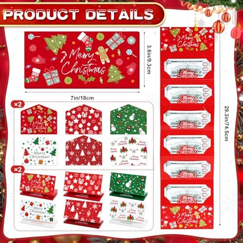 12 Pack Christmas Money Holders for Christmas Cash Gifts