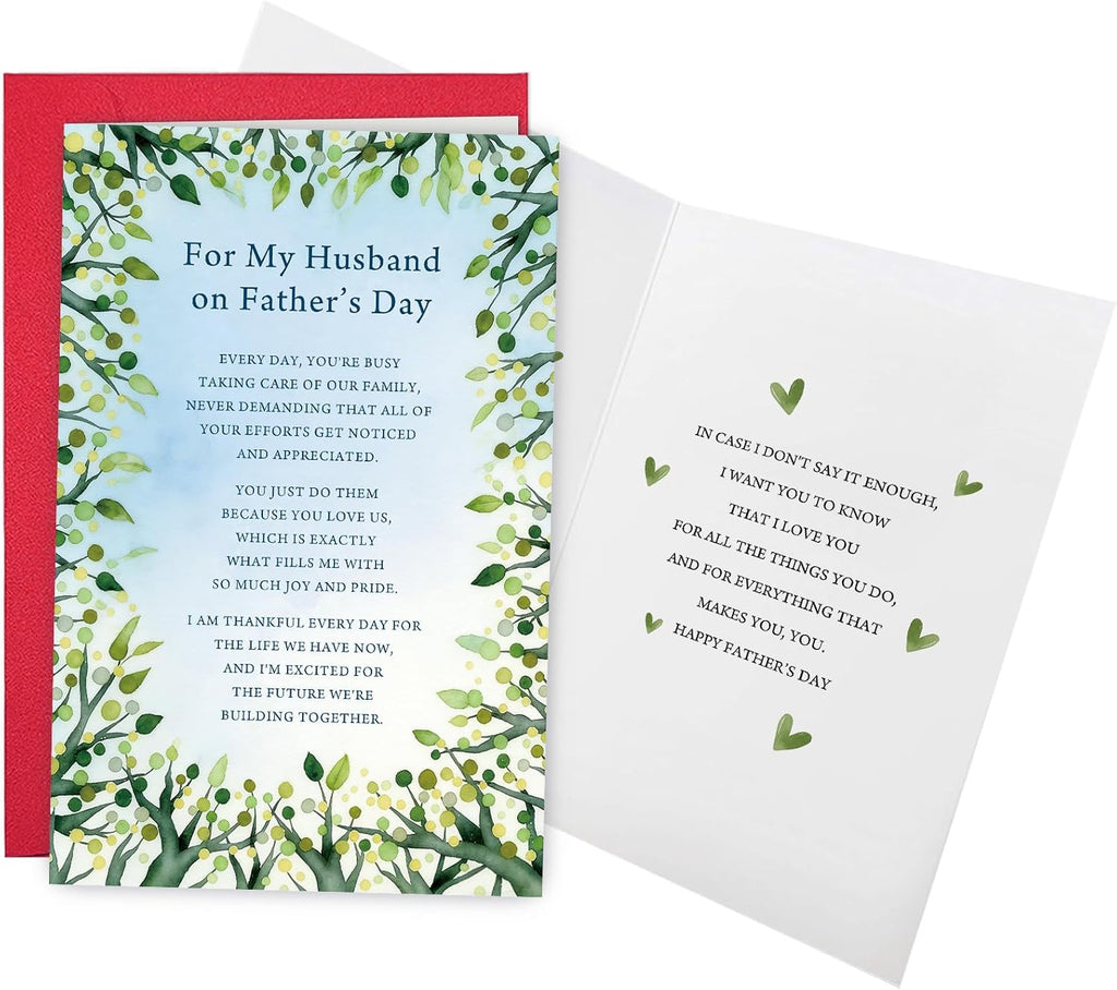 Ogeby Romantic Father's Day Card for Husband, Poem Fathers Day Card from Wife, I Love You for All the Things You Do