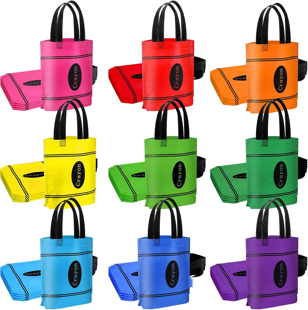 Hosuly 36 Pcs Back to School Gift Bags Crayon Tote Bags Bulk