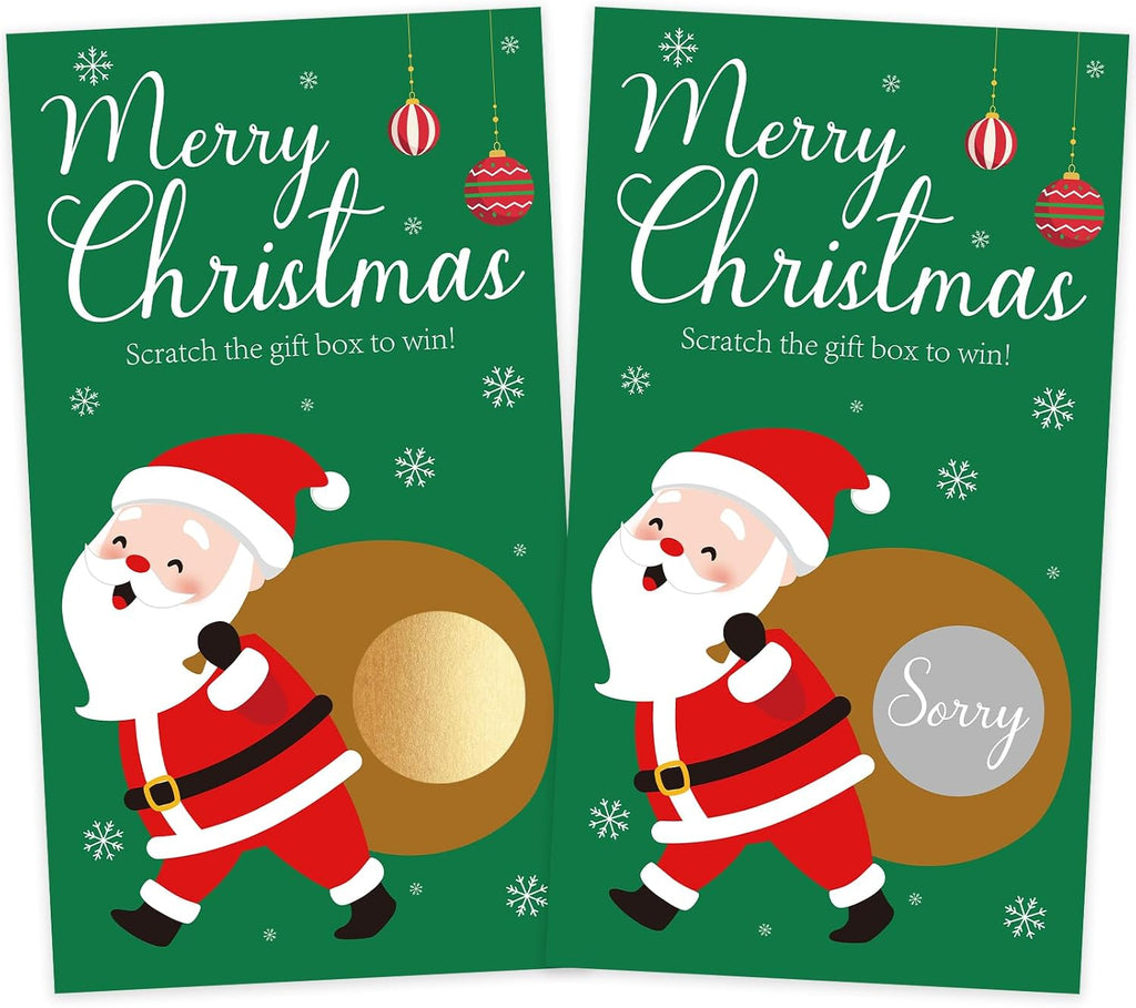 Christmas Scratch Off Cards, Fun Holiday Scratch Off Cards for Party, Christmas Lottery Tickets for Family Activities, Raffle Prize Card