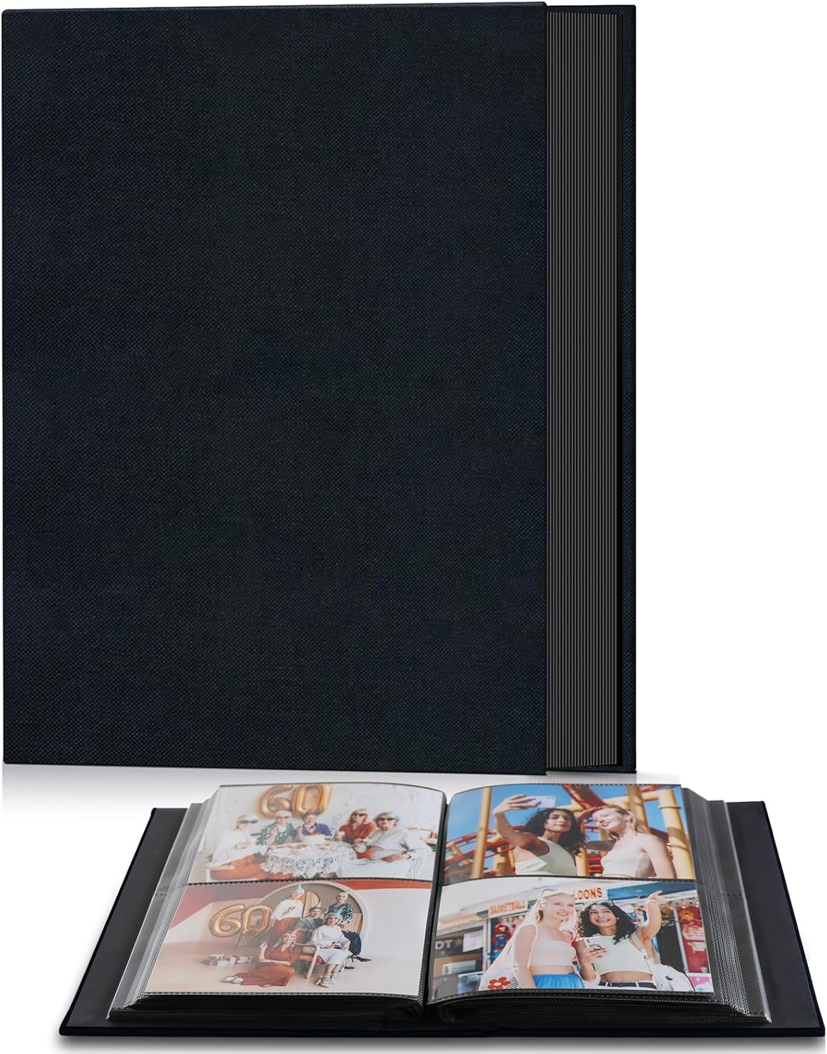 Popotop 2 Pack Photo Album 4x6 Pictures, Small Linen Slip-in Photo Albums Book for 80 Photos with 40 Pockets, Birthday Gifts for Women Mom Family Baby