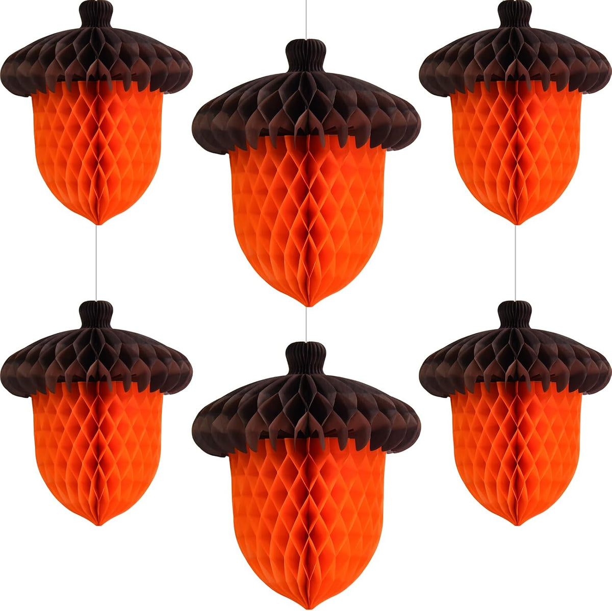 Fall Acorn Honeycomb Ball Decorations, 12in+8in