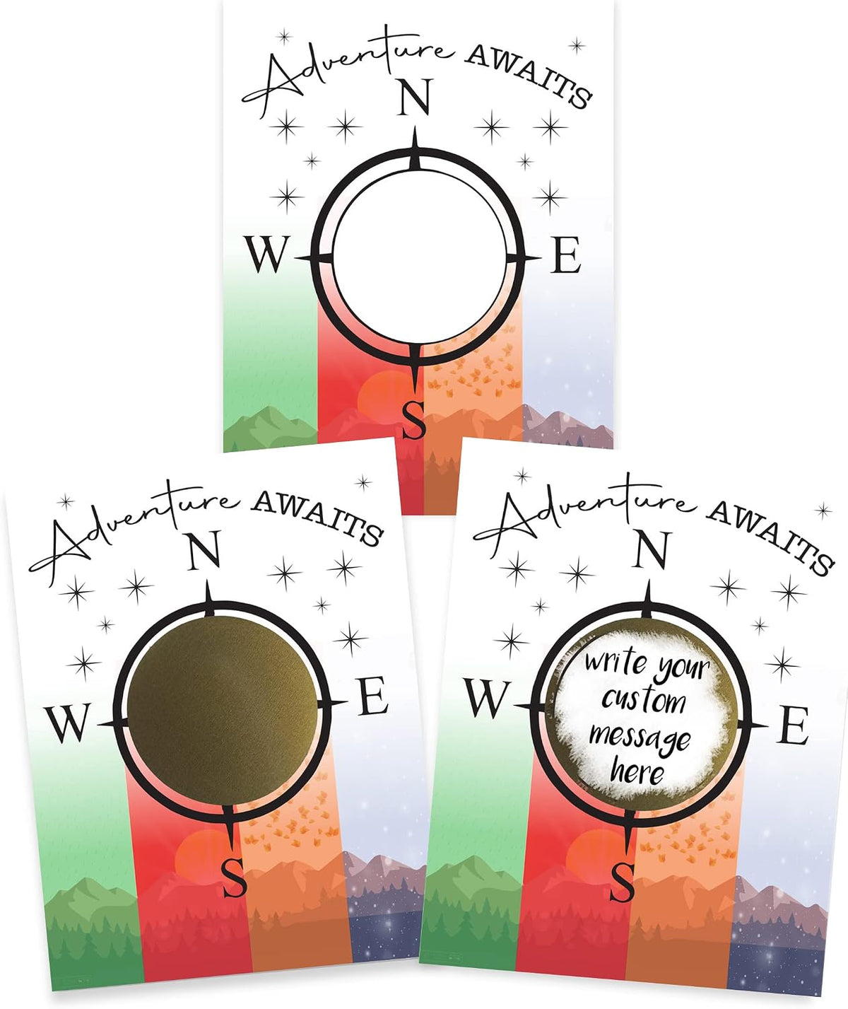 Make Your Own DIY Scratch Off ScratchNotes 20 Pack 3x4 Note Cards & Stickers Adventure Awaits