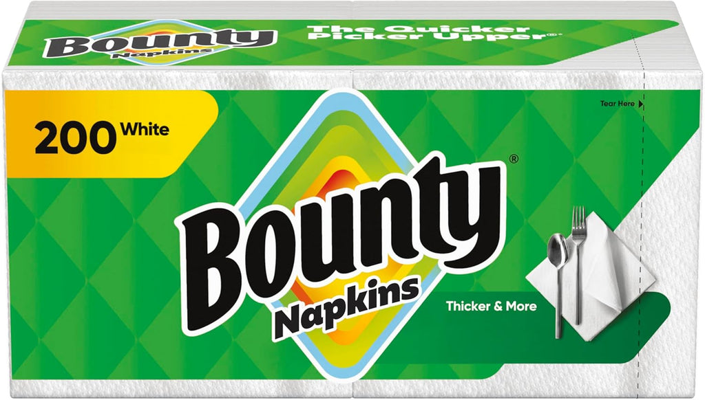 Bounty Paper Napkins, White, 200 Sheets per Pack, Pack of 42