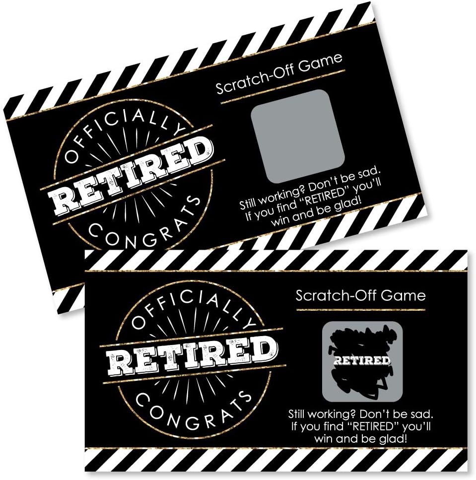 Happy Retirement - Party Game Scratch Off Cards - 22 Ct
