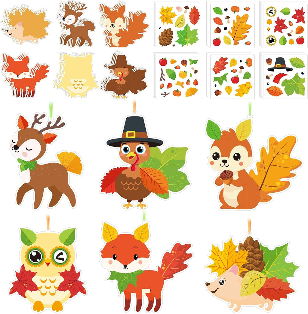 COCHIE Fall Crafts Kits for Kids Cute Turkey Owl Ornament Decorations DIY Autumn Craft Fall Decorations for Fall Theme Party Classroom Home Game Activities Party Favors