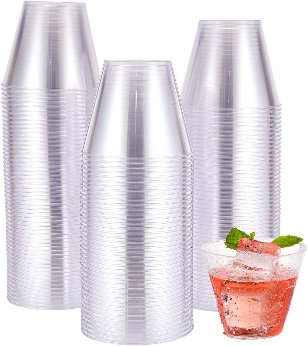 RACETOP 16 oz 200 Pack Disposable Plastic Cups, Disposable Clear Plastic Cups for Parties, Weddings, Gatherings, and Festival Events