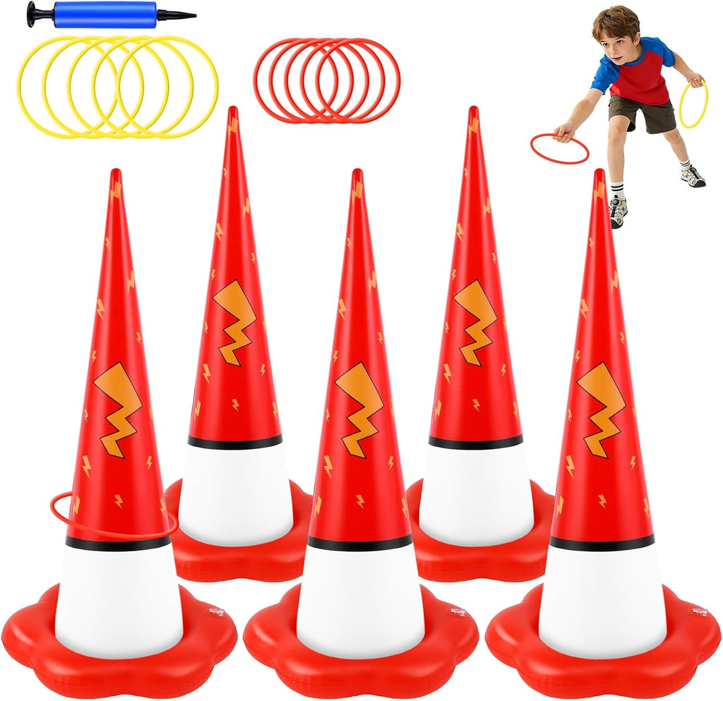 5 Pack Inflatable Ring Toss Game- Cartoon Animation Party Games Set