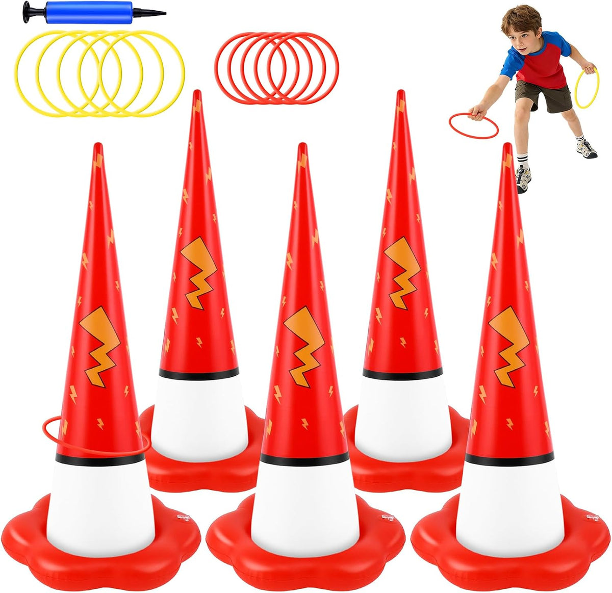 5 Pack Inflatable Ring Toss Game- Cartoon Animation Party Games Set