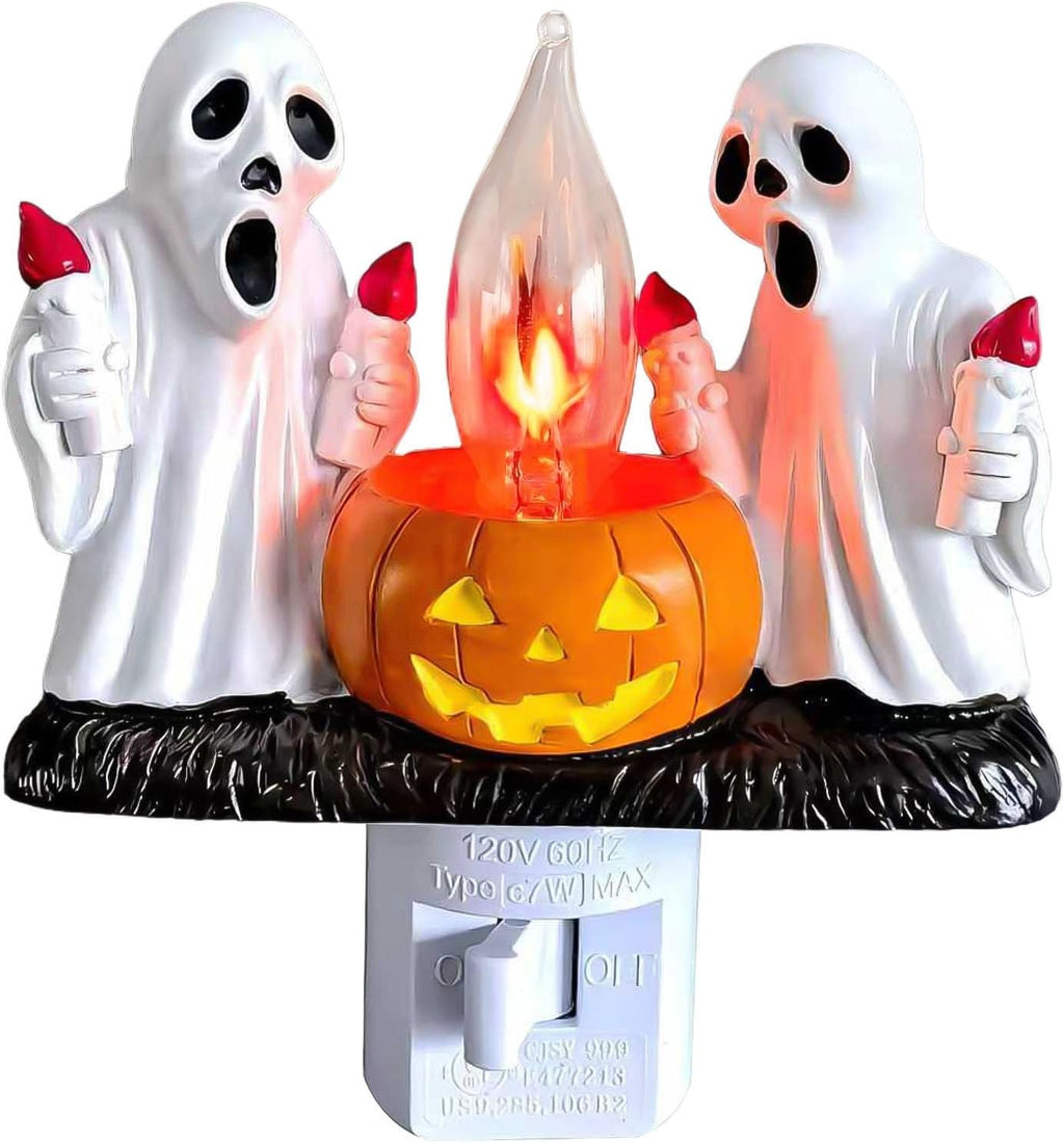 Torch Ghost Plug‑in Wall Night Light, Flickering Campfire Figurine Lamp