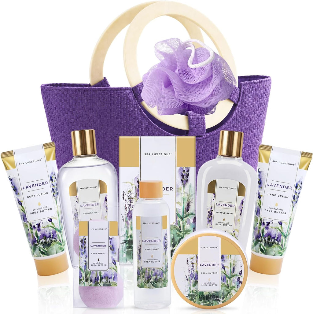 Spa Luxetique Lavender 10pc Gift Baskets Birthday Gifts for Women