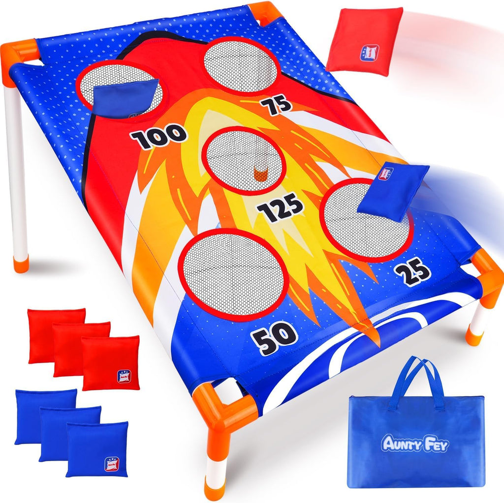 AuntyFey Bean Bag Toss Game for Kids 3-8, Kids Cornhole Game Set
