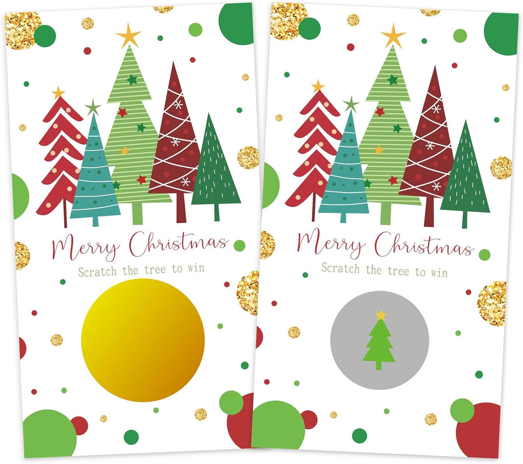 Christmas Scratch Off Cards, Fun Holiday Scratch Off Cards for Party, Christmas Lottery Tickets for Family Activities, Raffle Prize Card