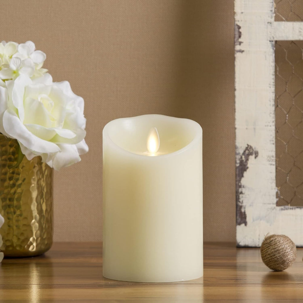 Nimiko Flameless Candles with Remote, Battery Operated Flickering Flameless Candles, LED Candles with Timer 2/4/6/8H, Realistic Drop Wax flameless Candle Set of 9 (D3 x H 3" 4" 5" 6" 7") (Ivory)