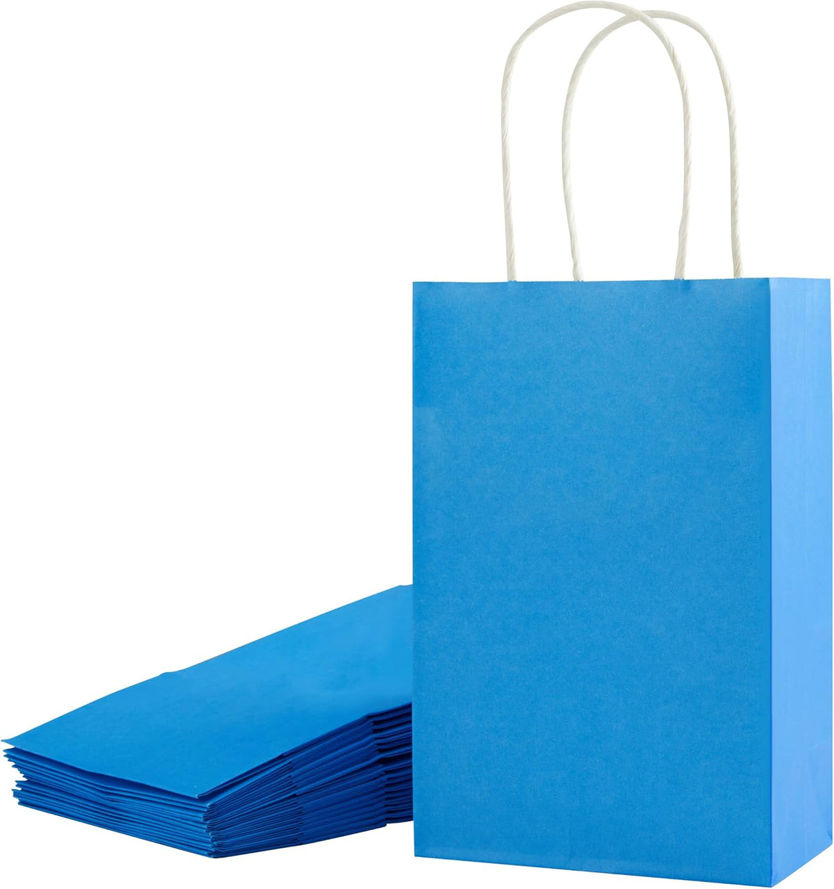 SUNCOLOR 24-Pack Blue Gift Bags with Handles, 8" Goodie Bags for Party Favors, Baby Showers, Birthdays