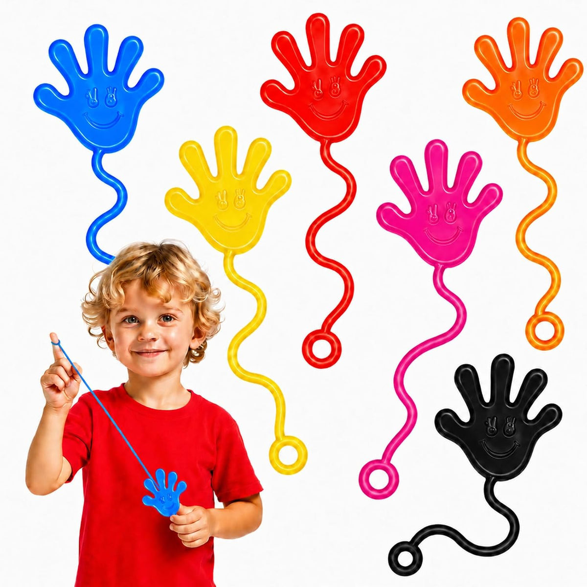 30 Pack Sticky Hands Bulk Party Favors for Kids 4-8 8-12 3-5, Stretchy Sticky Hand Slappy Hands Toys,Goodie Bag Stuffers for Kids Birthday Party,Classroom Prizes Treasure Box Toys Pinata Fillers