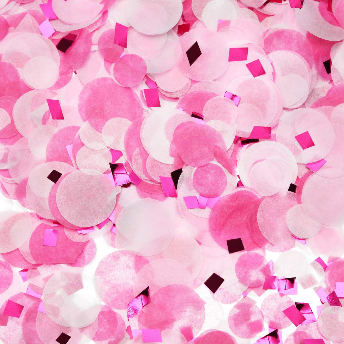 TecUnite Pink Rose Red Confetti Tissue Table Confetti, 1.5 cm Plus 2.5 cm