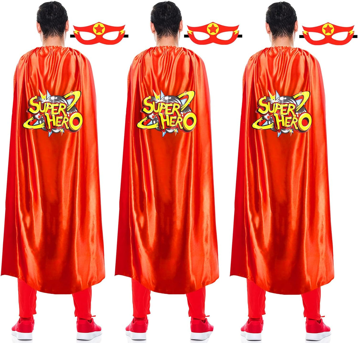 iROLEWIN Adult Super-Hero-Capes and Masks as Halloween Superhero Costumes