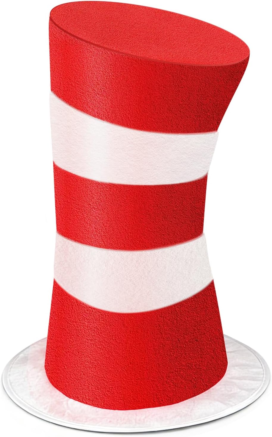 Red and White Striped Top Hat, Adult Standard Size, Cat Hat Costume Halloween Role-Play Party Accessory