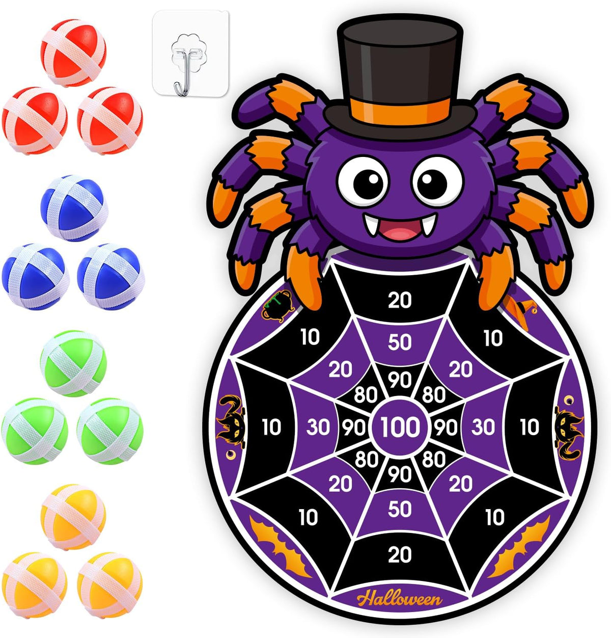 Halloween Games, Halloween Party Supplies Dart Board with 12 Sticky Balls