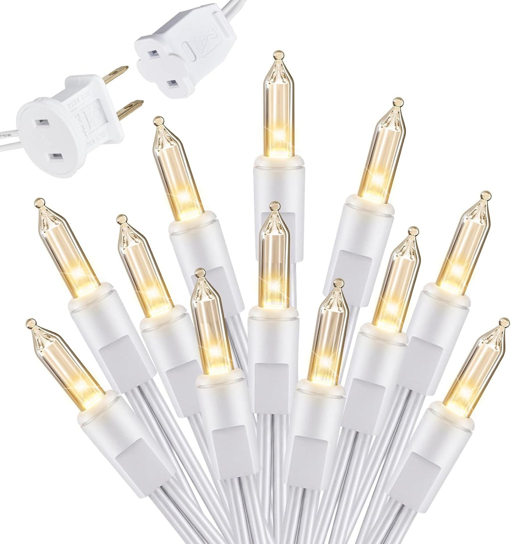 Clear Christmas Lights, 20FT 100 Count Incandescent Mini String Lights, Connectable Waterproof Fairy Light Christmas Decorations for Indoor Outdoor Xmas Tree Garland Garden Patio Party Wedding Decor