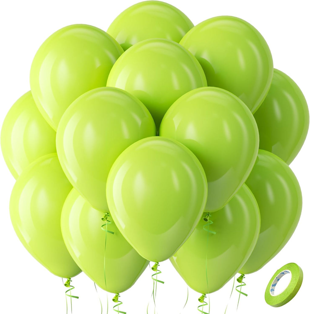 Bezente Lime Green Latex Party Balloons 100 Pack 12 inch