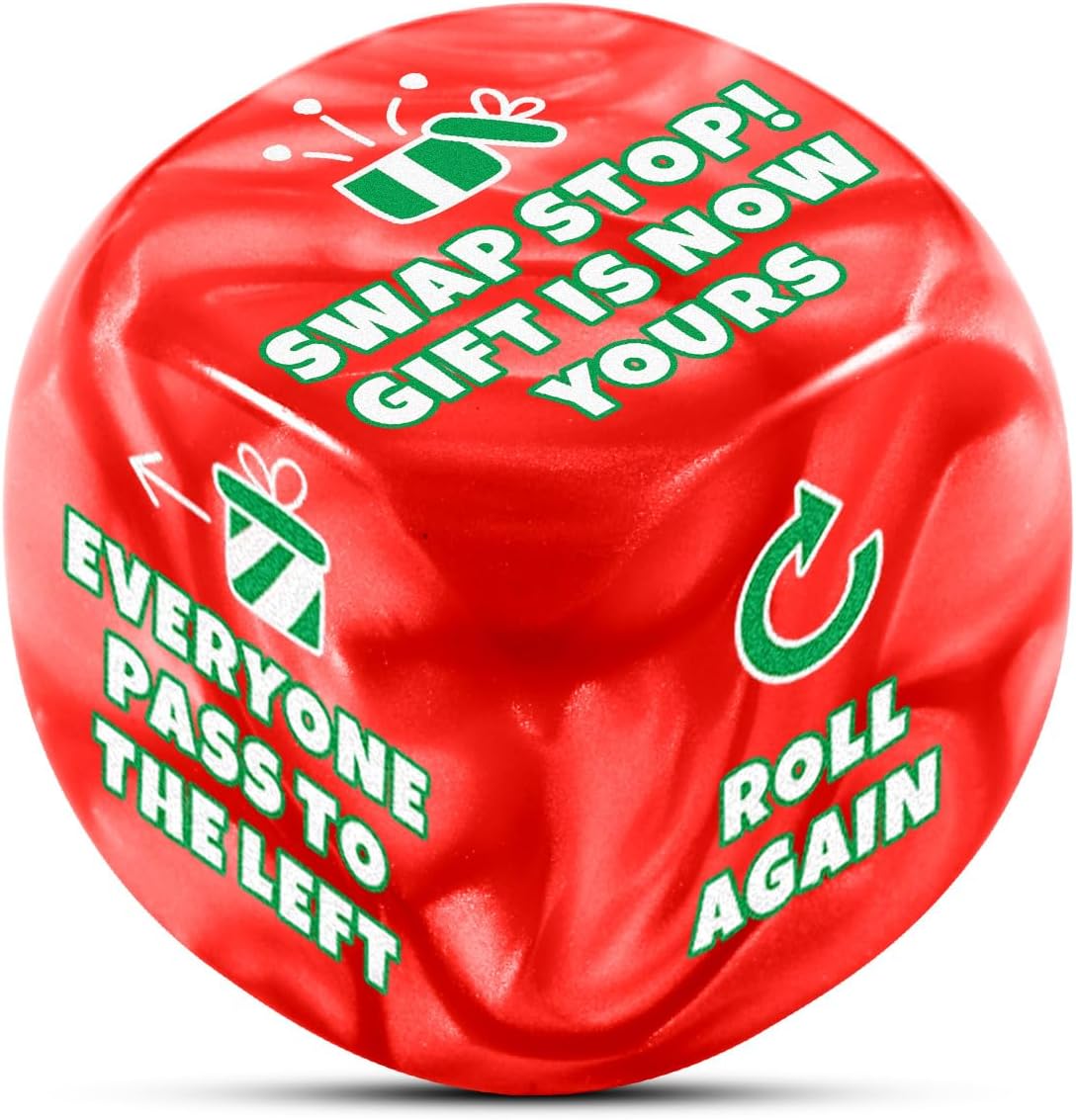 Santa Swap Gift Exchange Dice, Funny White Elephant Dice Gifts for Women Men Adults Exchange Christmas for Adults,Christmas Stocking Stuffers for Women Men