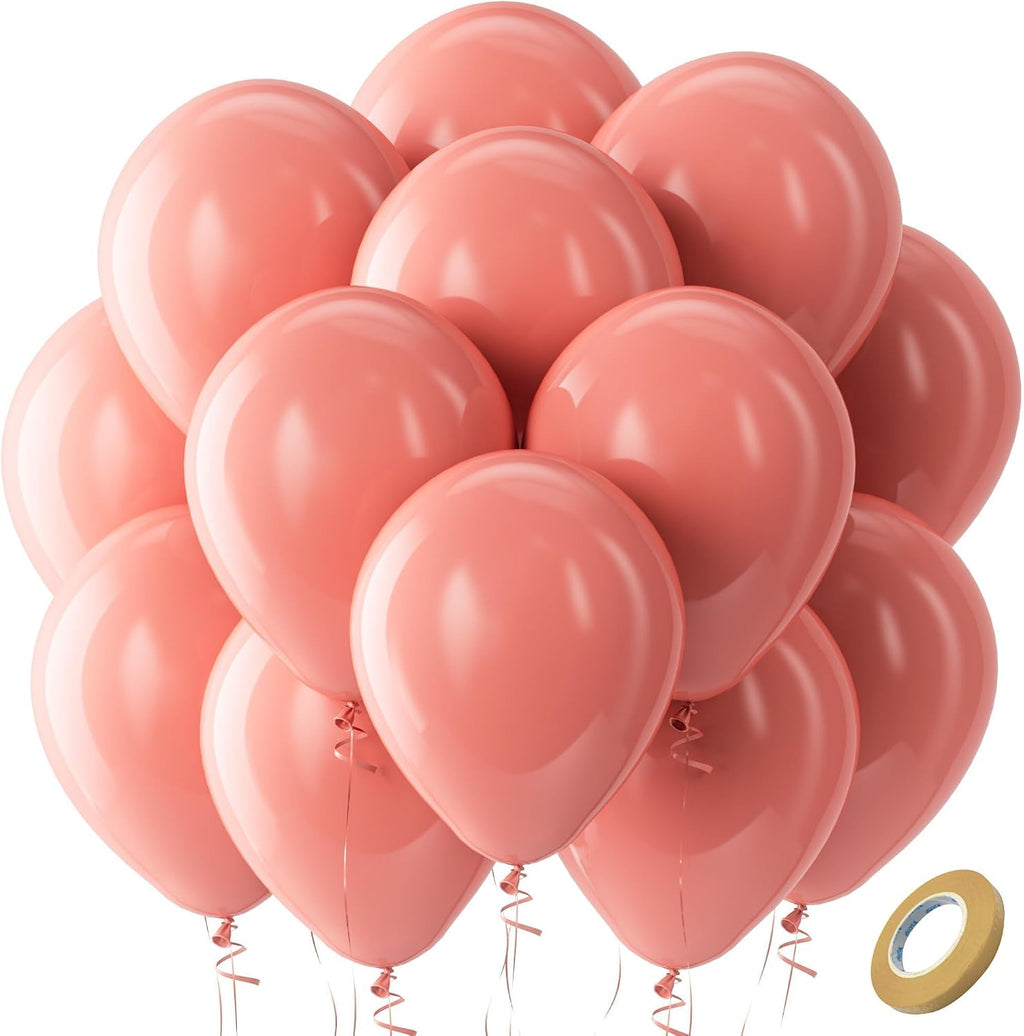 Bezente Dusty Pink Latex Party Balloons 100 Pack 12 inch