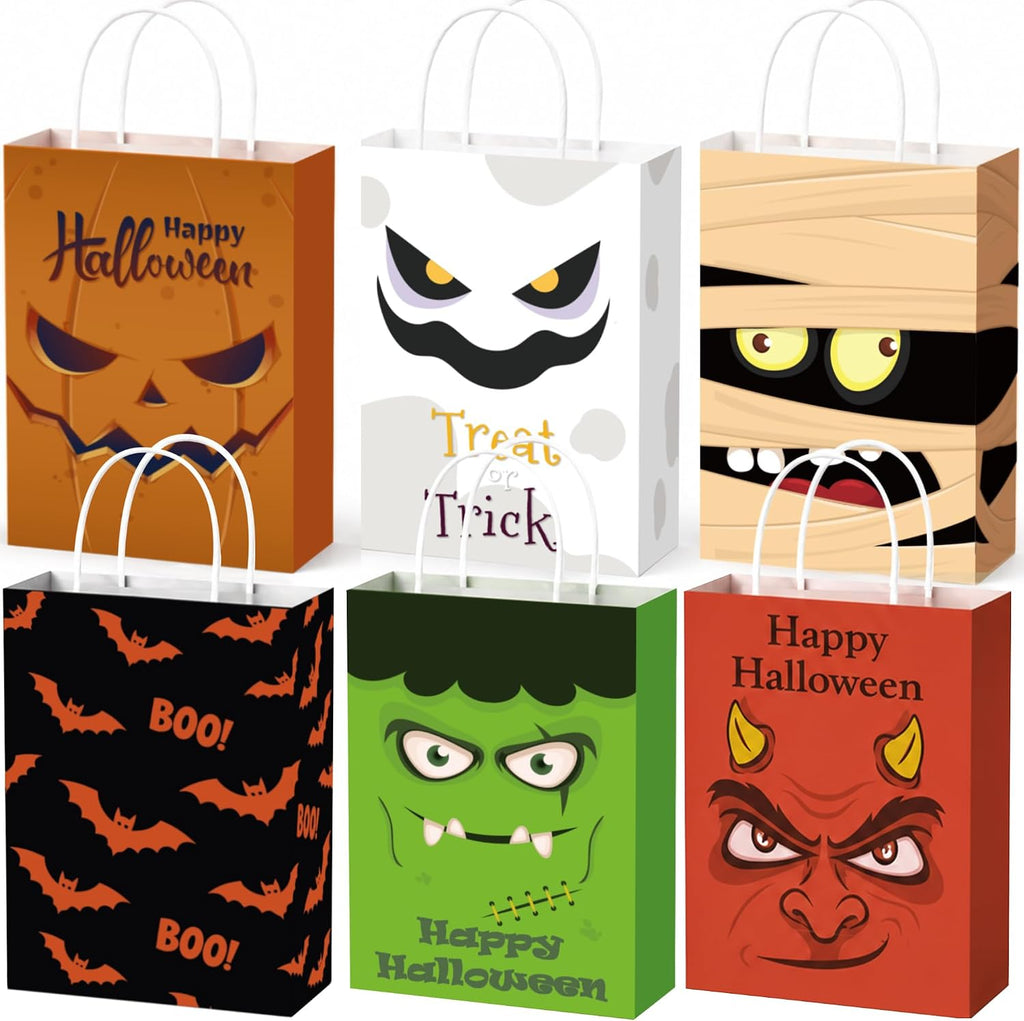 Riccioofy Halloween Treat Bags - 10 Pack Gift Bags for Trick or Treat