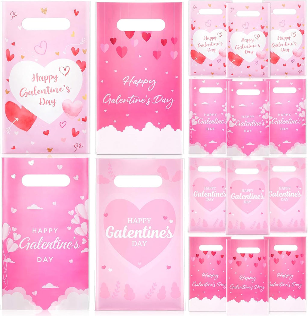 Gilprop 48 Pcs Galentines Day Gift Bags Bulk Plastic