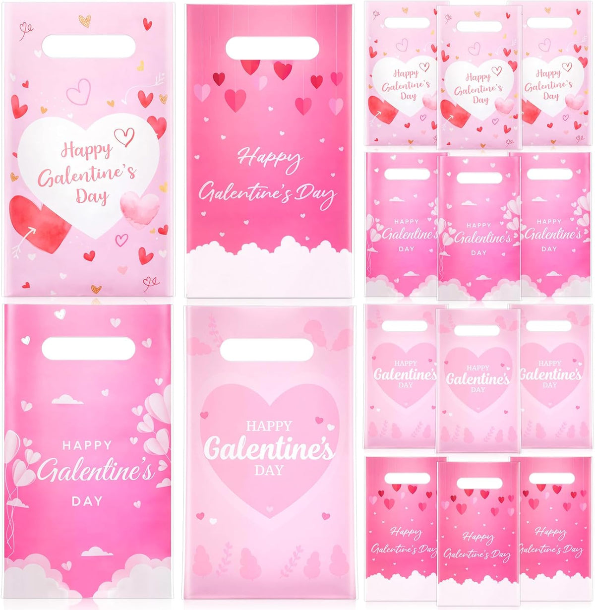 Gilprop 48 Pcs Galentines Day Gift Bags Bulk Plastic
