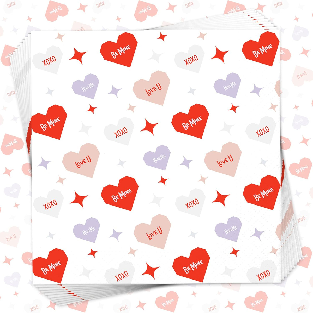 50Pcs Heart Decoupage Napkins