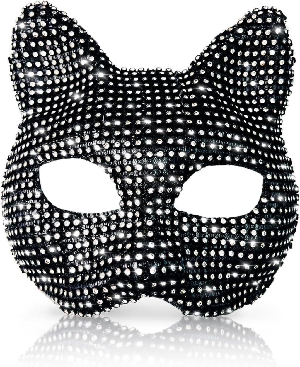 Cat Costume for Women - Collar Choker, Gloves, Rhinestone Mask, Tail & Accessories