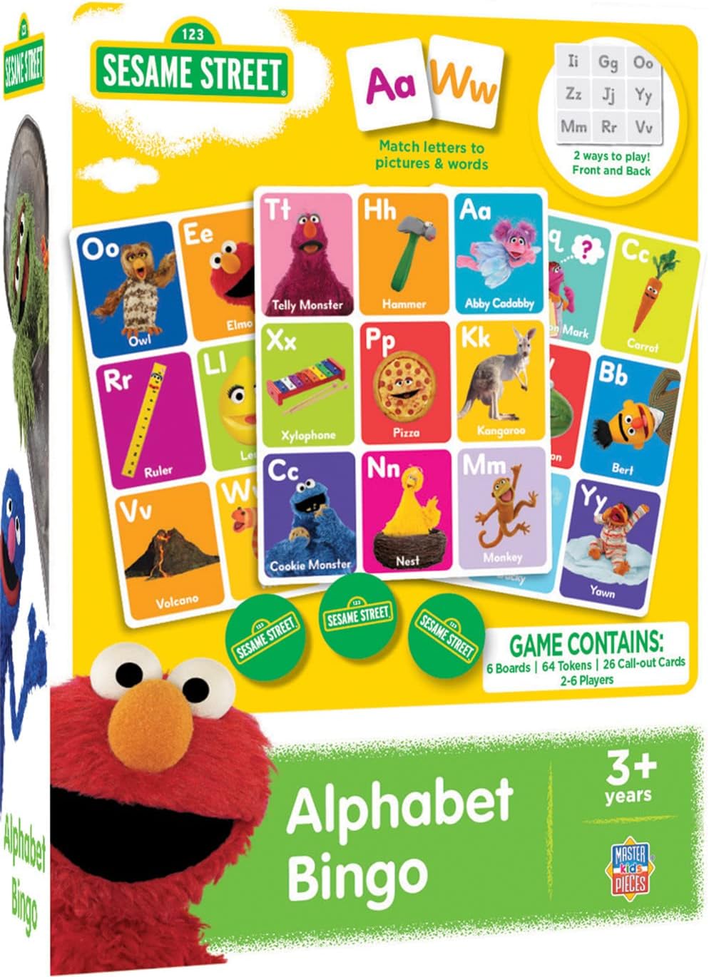 Masterpieces Sesame Street Alphabet Bingo - Educational Preschool Bingo Game - Age 3+