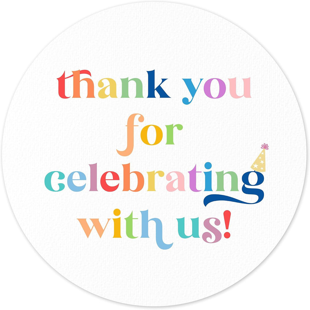 Mobiusea Creation Vibrant Colorful Design Thank You Labels 2 inch 60pcs