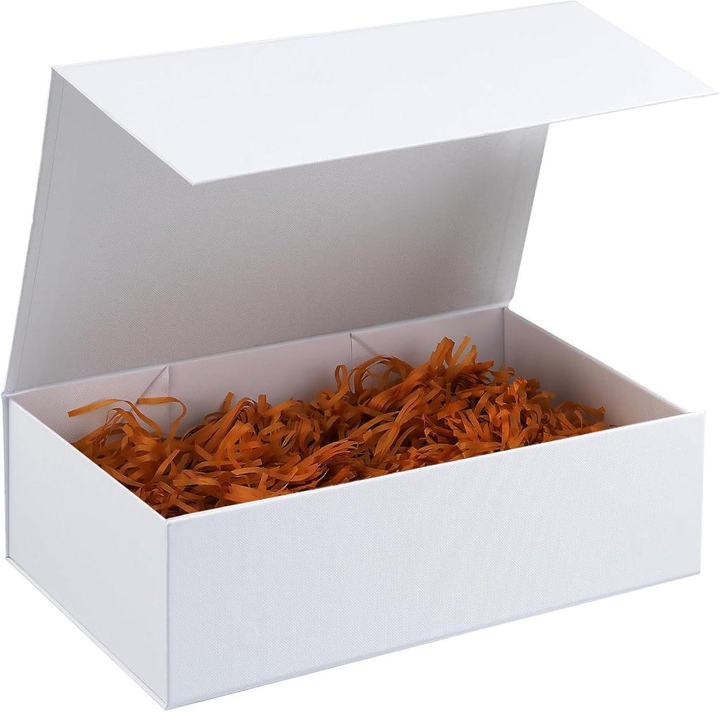 Tlpmsk White Gift Boxes With Lids,9.7×7.2×3.3 Inch Magnetic Box for Present