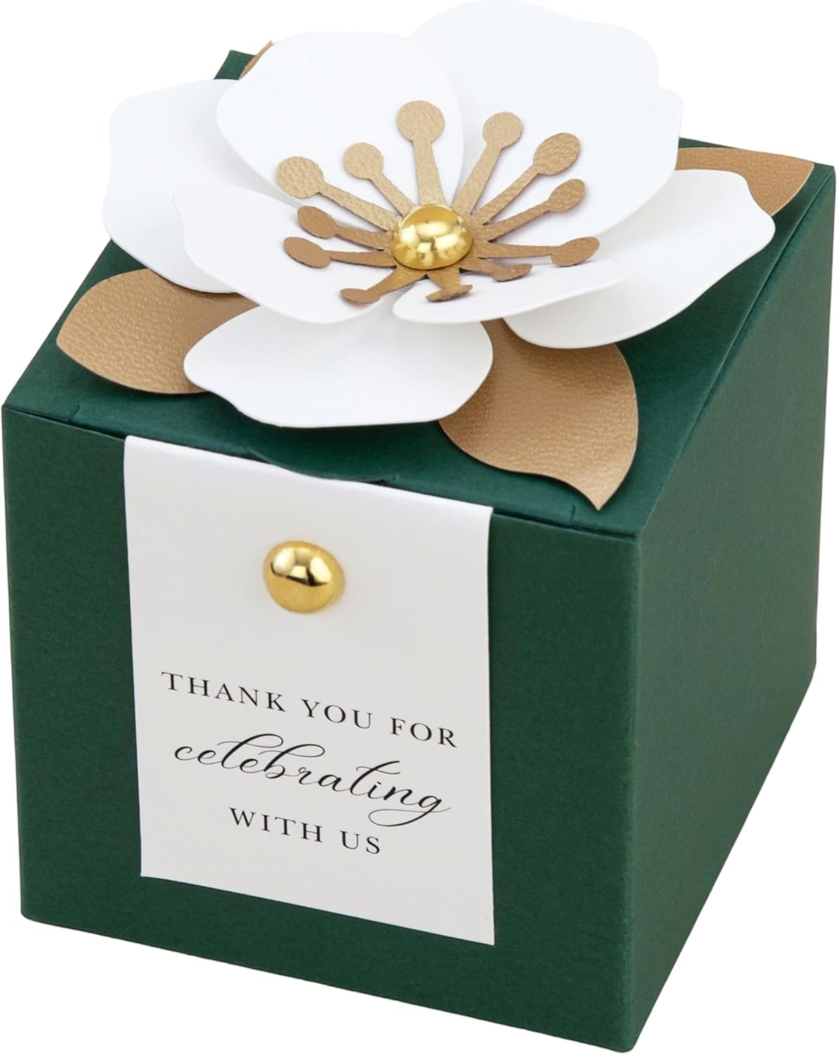 FEIYI 20 PCS Favor Boxes, Emerald Candy Boxes 2.55x2.55x2.55