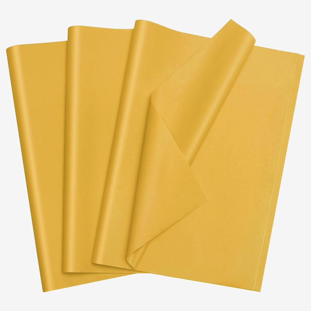 Bobobag 100 Sheets Harvest Gold Tissue Paper 20"X14" Tissue Paper for Gift Bags, Gift Wrapping Tissue, Christmas Tissue Paper Anniversary Holiday Decoration Arts Craft