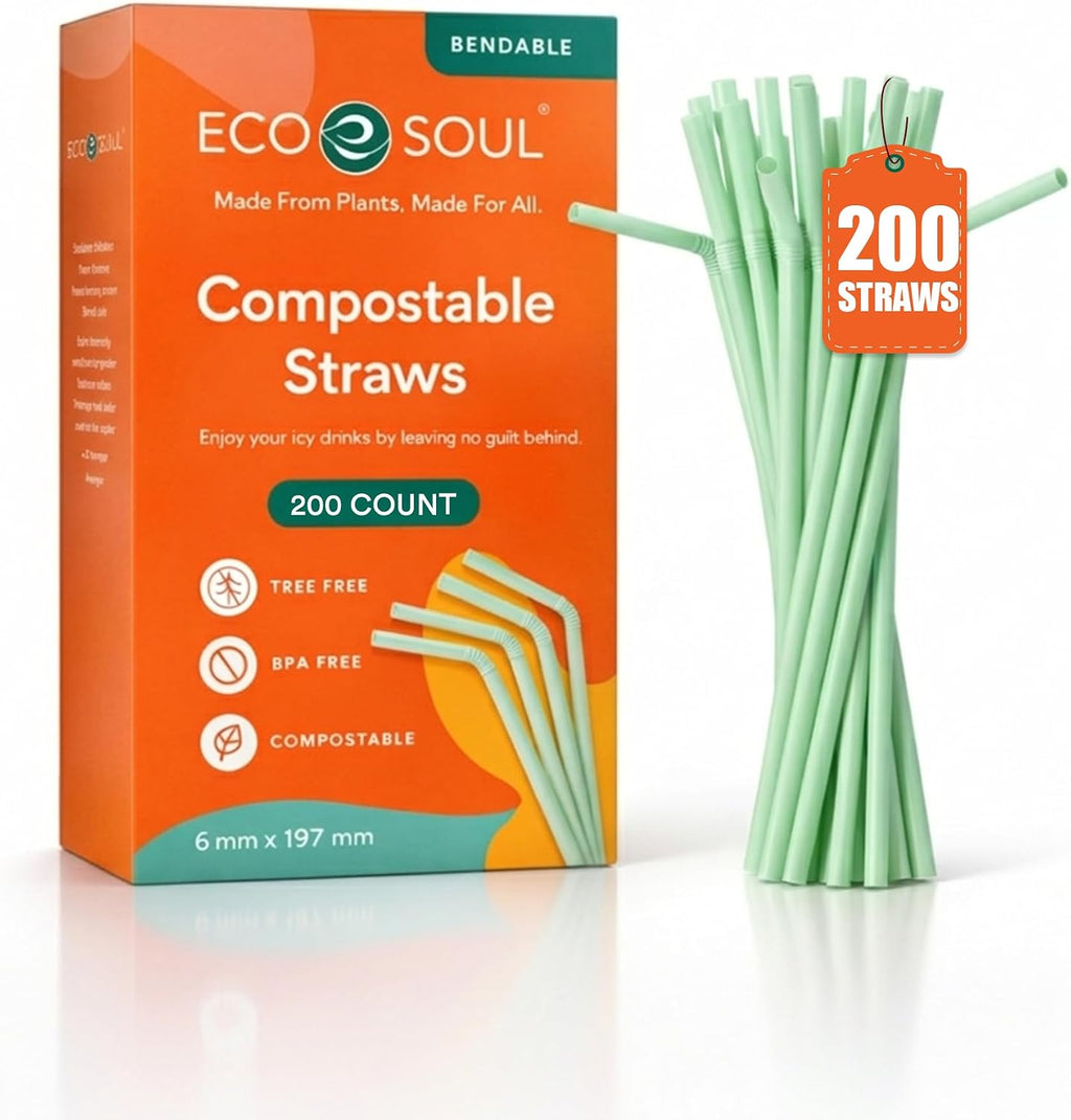 7.75" Yellow White Striped Paper Drinking Straws, Lemonade Straws 100 ct