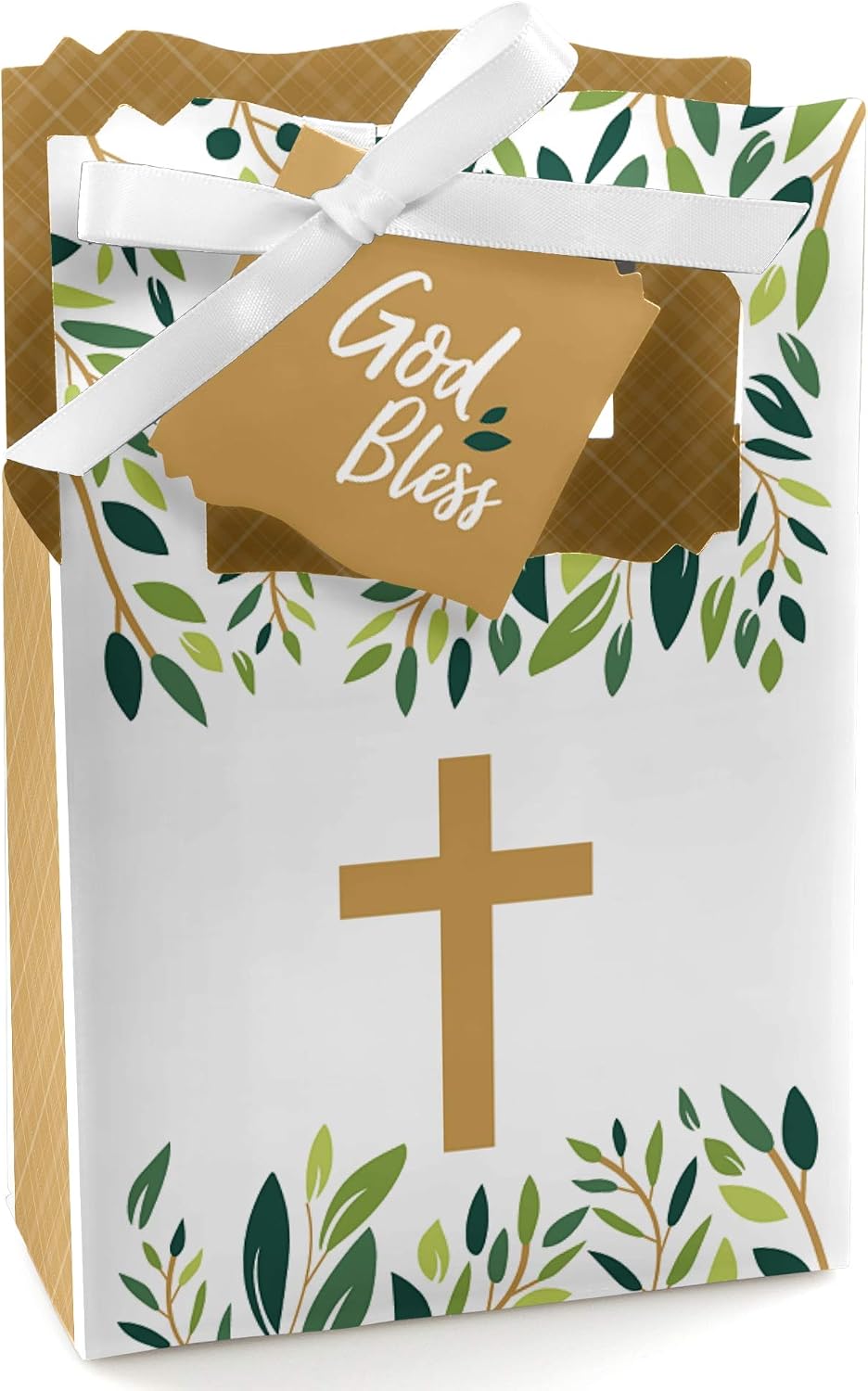 Big Dot of Happiness Elegant Cross - Religious Party Favor Boxes - Set of 12
