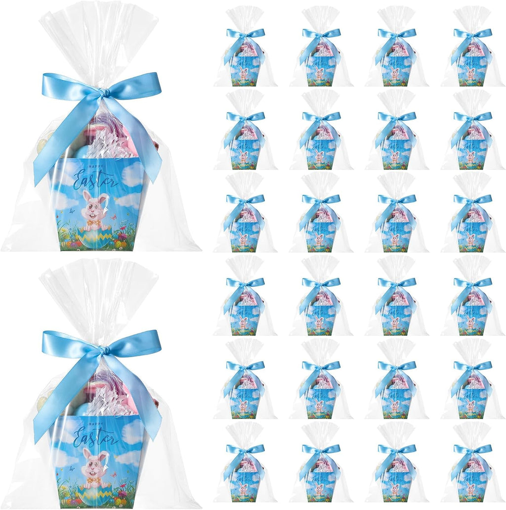 Pajean 24 Pcs Easter Treat Boxes with Gift Wrap and Ribbon