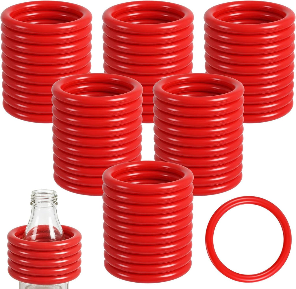 Meooeck 48 Pcs Ring Toss Rings 2.9" Red Plastic Carnival Party Game