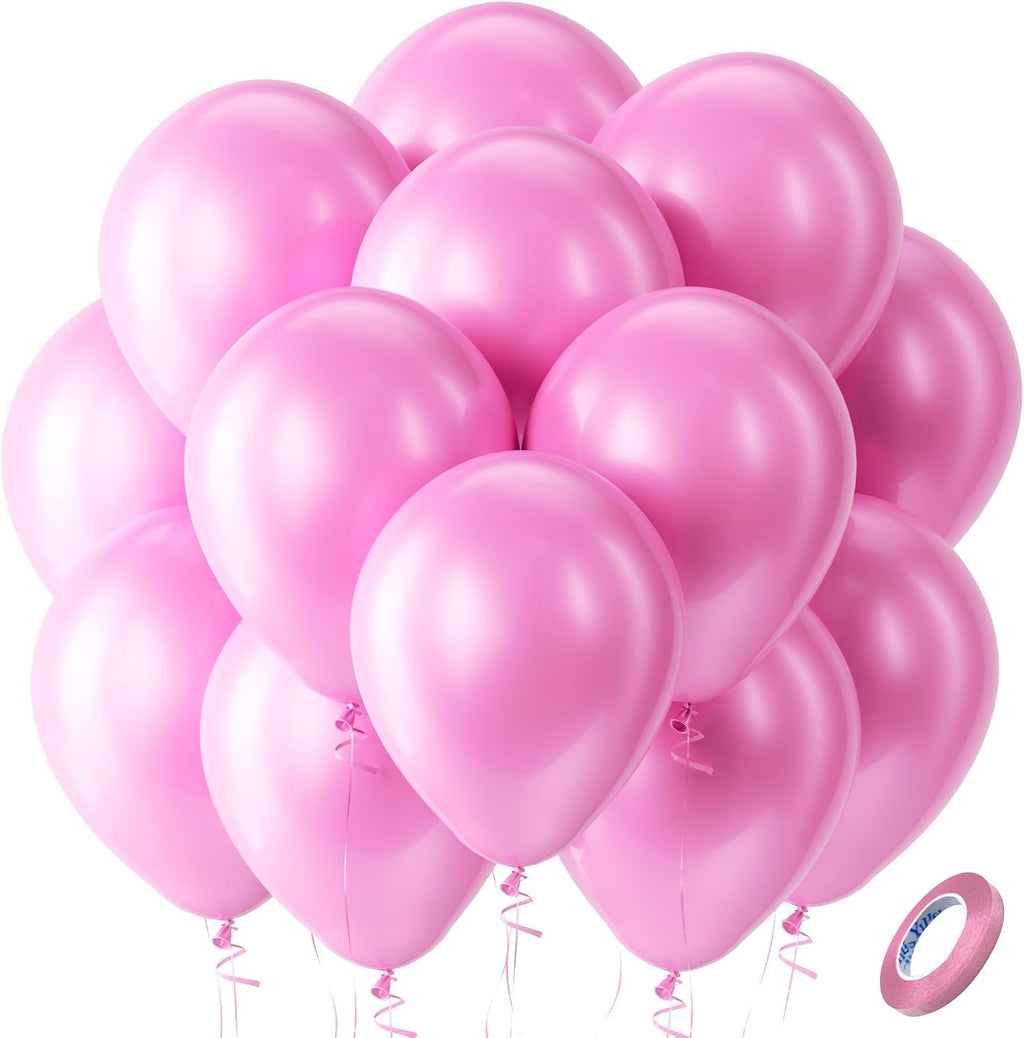 Bezente Pearl Pink Balloons Latex Party Balloons 100 Pack 12 inch