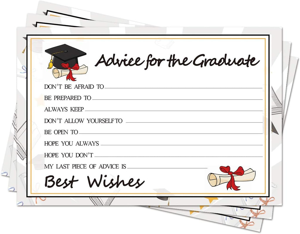 Graduation Wish Cards - 50PCs High School or College Graduation Advice Cards Supplies 2026 Decorations Grad Celebration Party Supplies for High School/College/Senior School