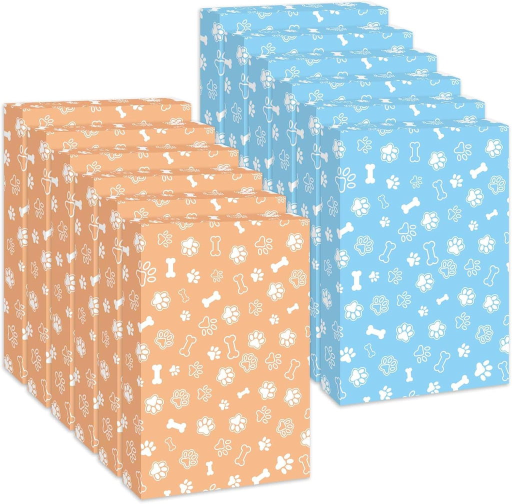 Cayivran 12Pcs Christmas Gift Boxes,14.5 * 9.5 * 2Inch Shirt Box With Lids,2 Designs Orange Blue Puppy elements Clothes Gift Boxes,Apply To Christmas Party Birthday Valentine's Day Graduation season