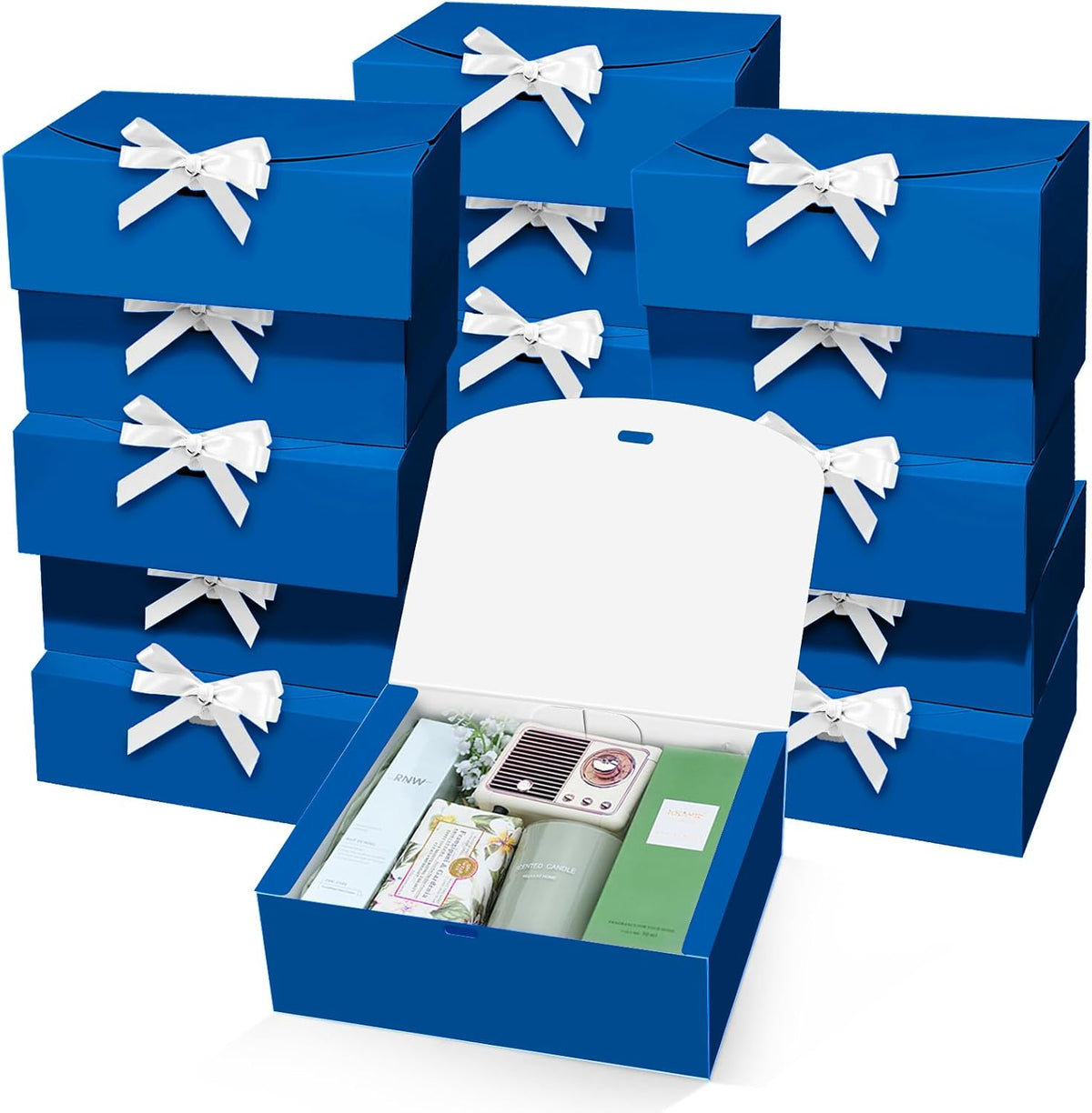 PEKGRIL 15 PCs Gift Boxes, 10X8X4 Inch Proposal Box with Ribbon, Blue Box