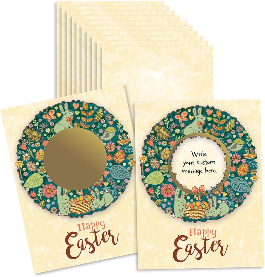My Scratch Offs Spring Easter Wreath DIY Make Your Own Scratch Off Card Pack 20 Cards and 20 Scratch Off Stickers