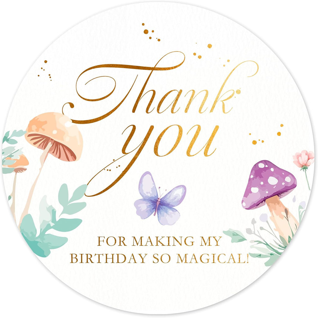 Mobiusea Creation Fairy Thank You Stickers 60pcs Birthday Labels
