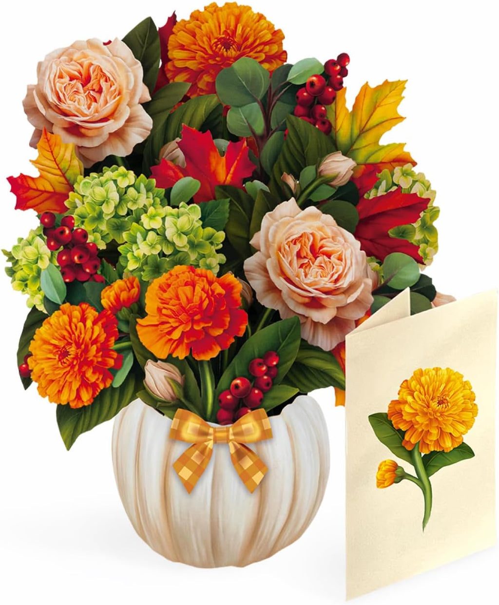 Freshcut Paper Mini Pumpkin Spice 6" Pop Up Bouquet Card